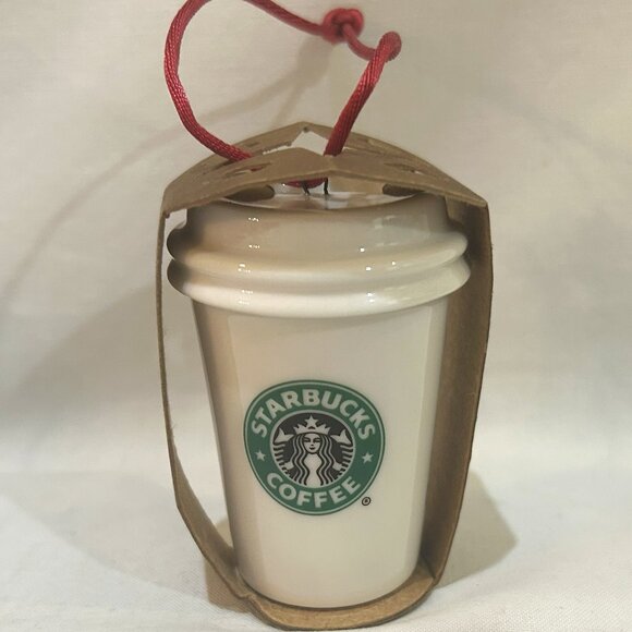 Starbucks 2006 Holiday Mini Ceramic To Go Cup Christmas Tree Ornament - Picture 4 of 8
